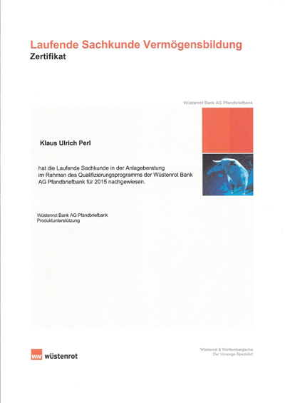 Zertifikat Ulrich Perl