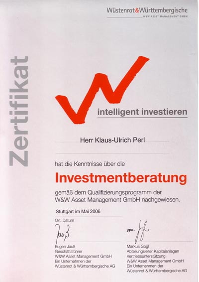 Zertifikat Ulrich Perl